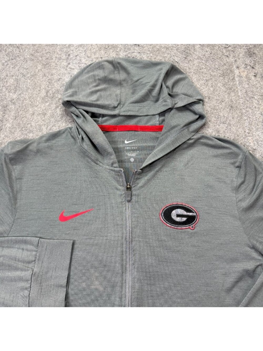 Georgia Bulldogs Nike Hoodie Jacket Men L Gray Full Zip Lightweight